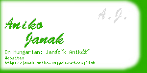 aniko janak business card